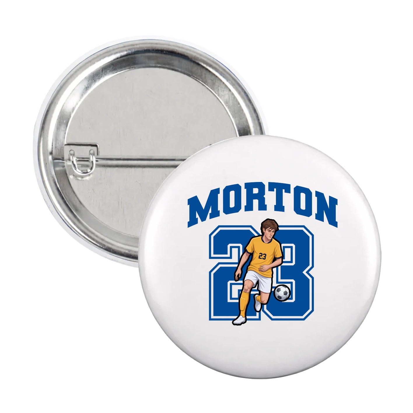 Game Day Button — Number in White