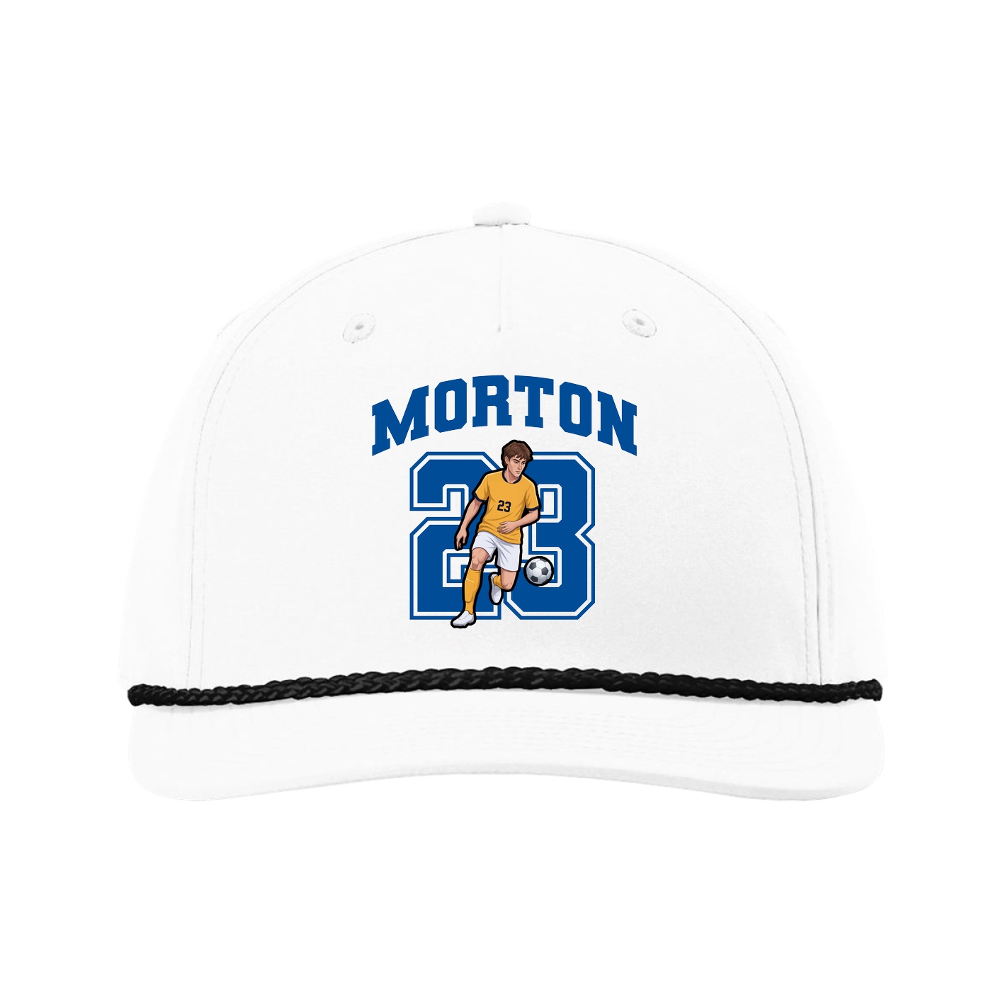 Five-Panel Classic Rope Cap — Number in White