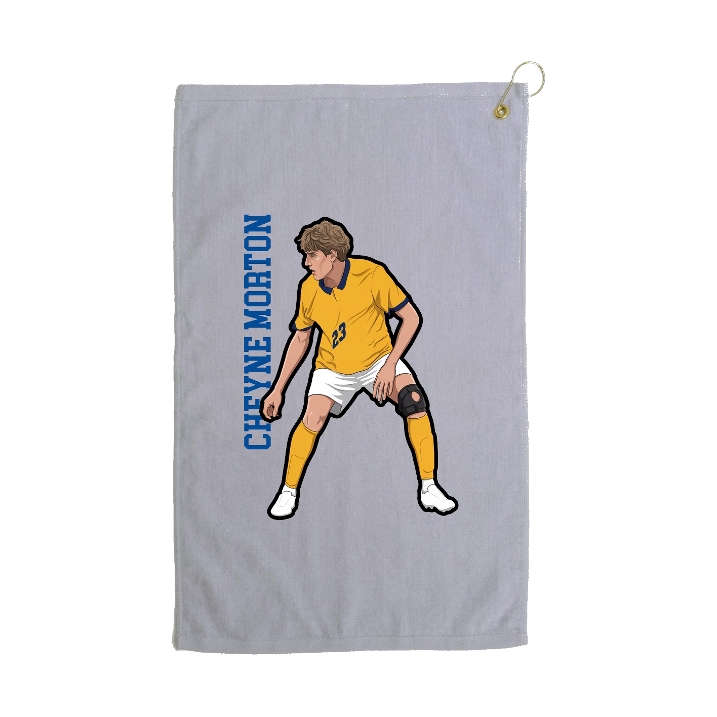 Golf Towel — Name Vertical in Grey