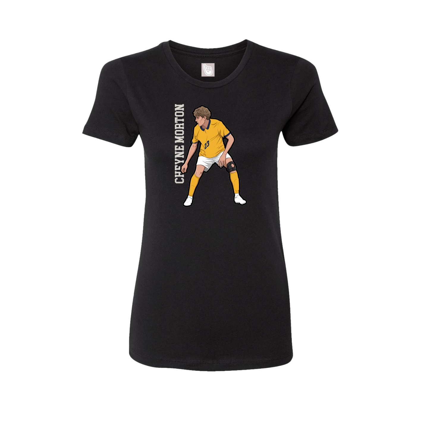 Fitted Women's Tee — Name Vertical in Black