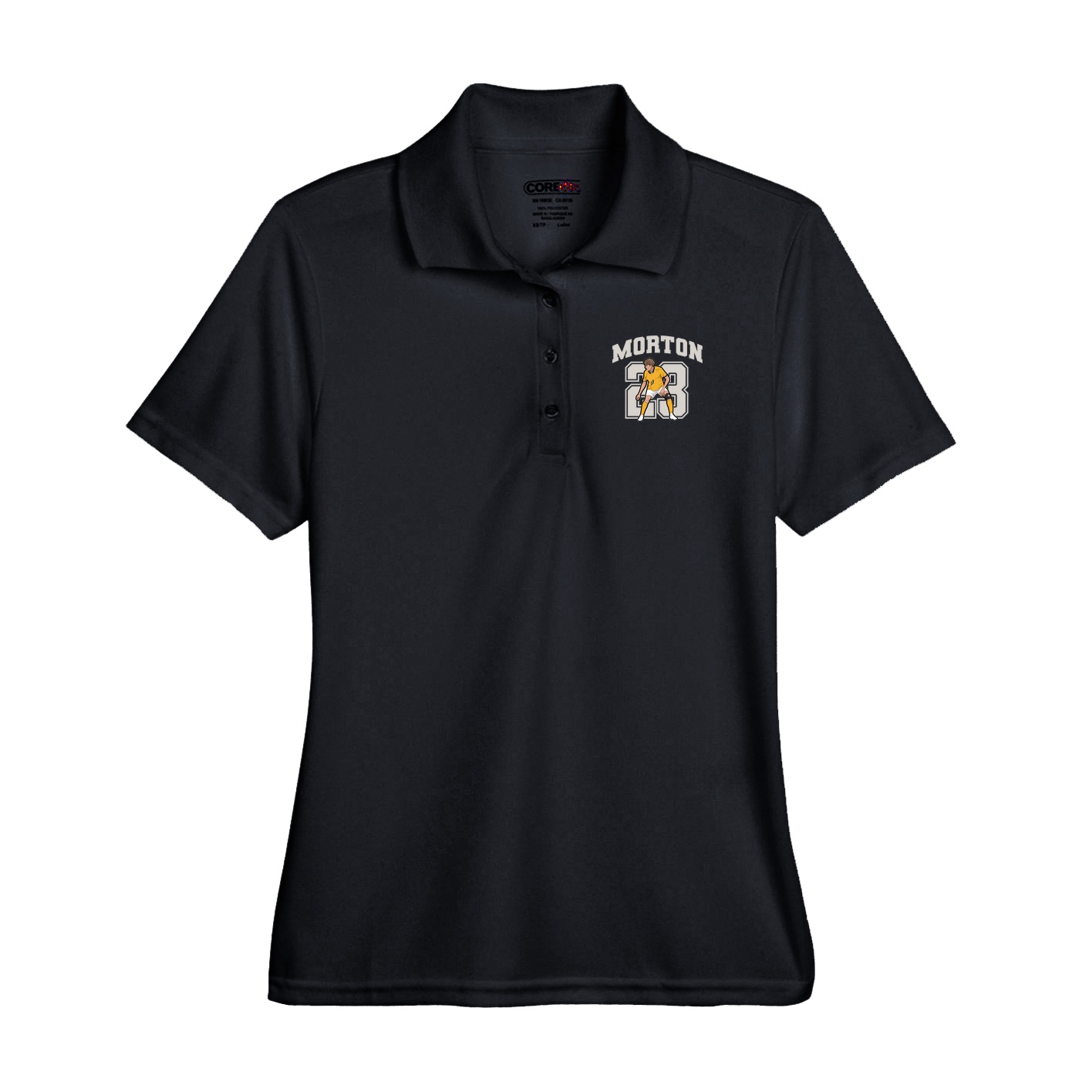 Performance Polo — Number in Black