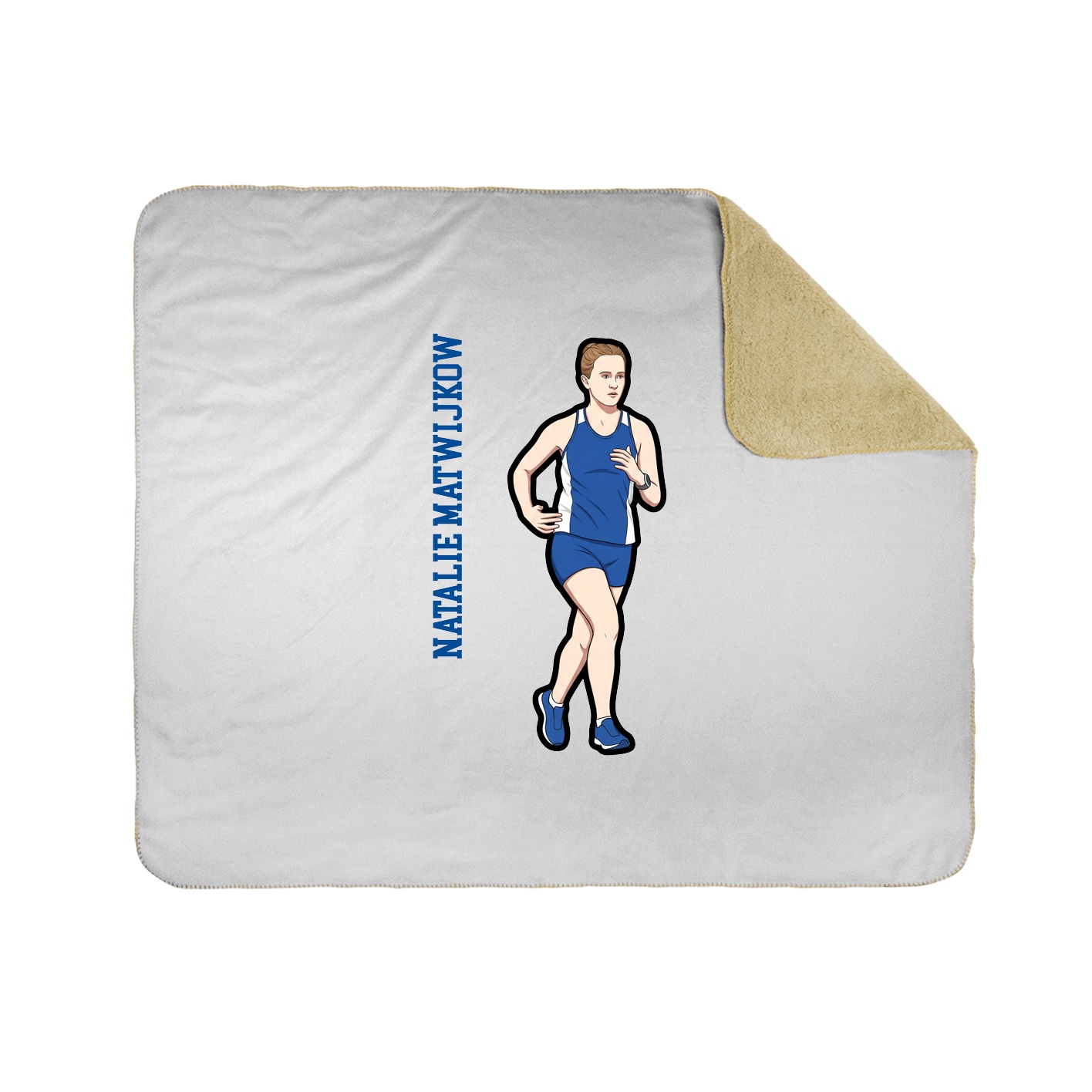 Throw Blanket — Name Vertical in White
