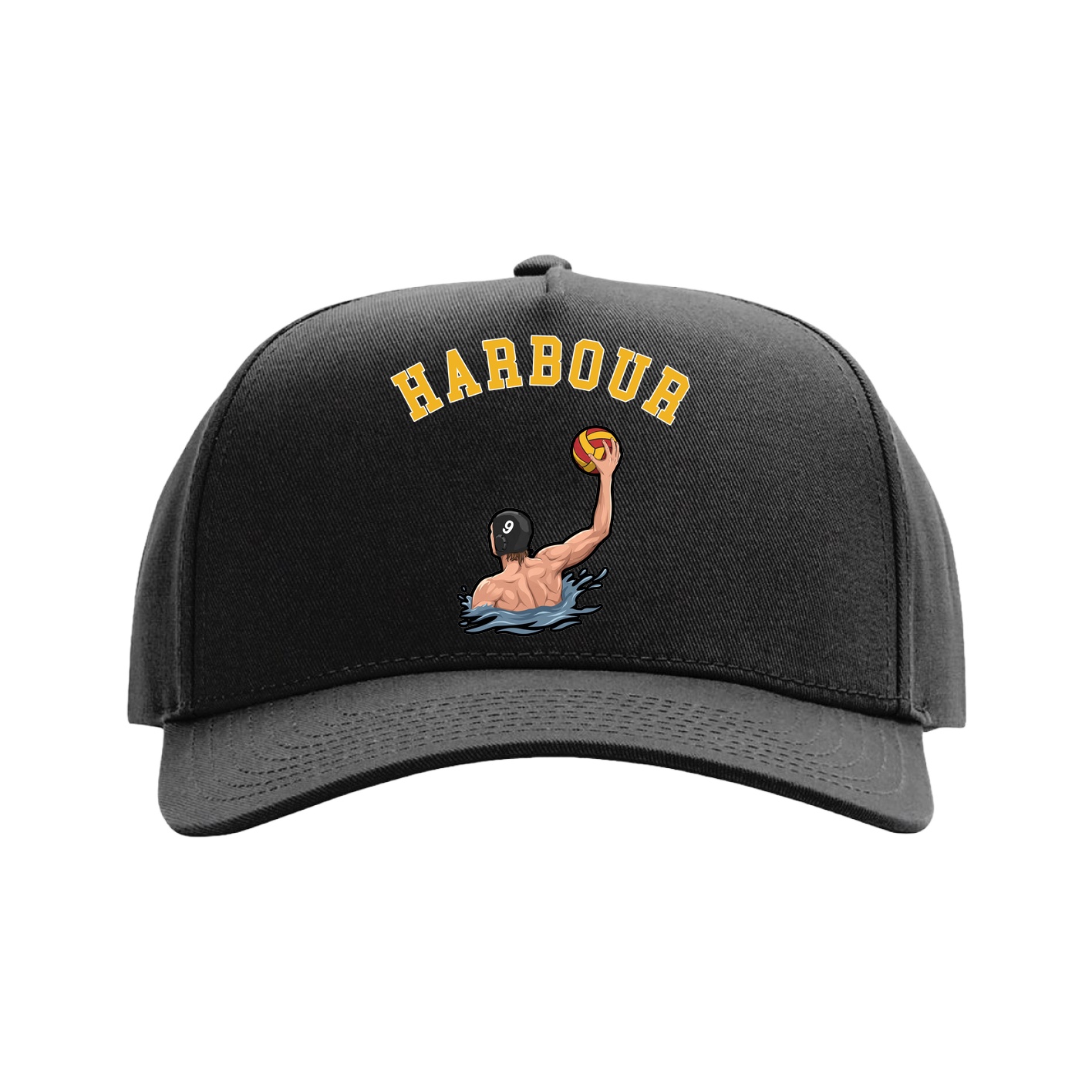 Full Fabric Five-Panel Champ Cap — Shirsey Arch in Black