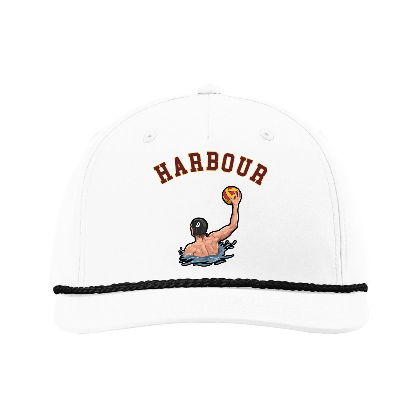 Five-Panel Classic Rope Cap — Shirsey Arch in White