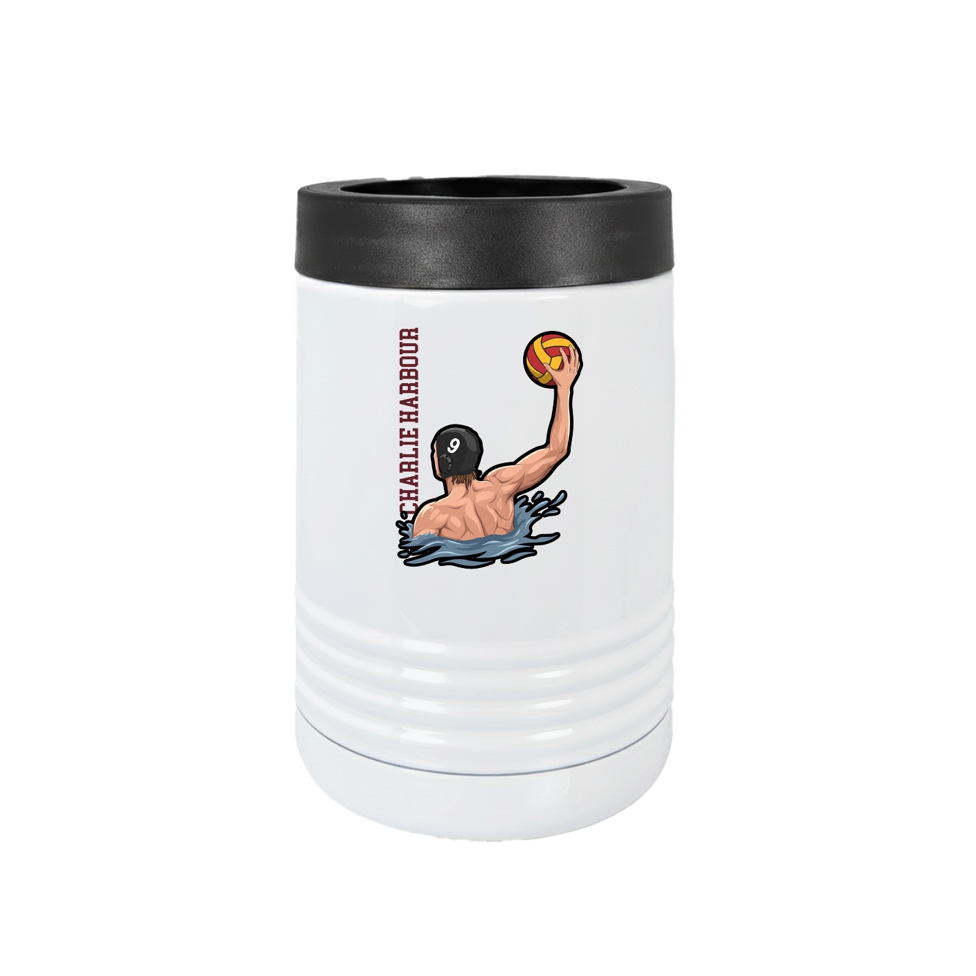 Beverage Holder — Name Vertical in White