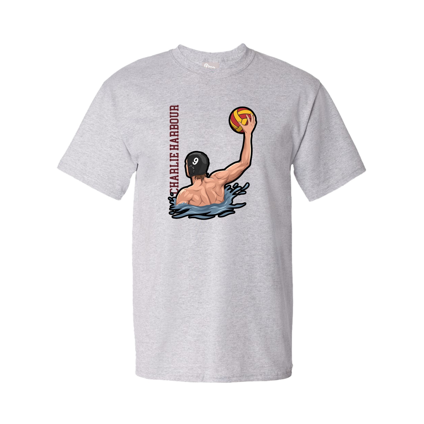 Youth Tee — Name Vertical in Grey