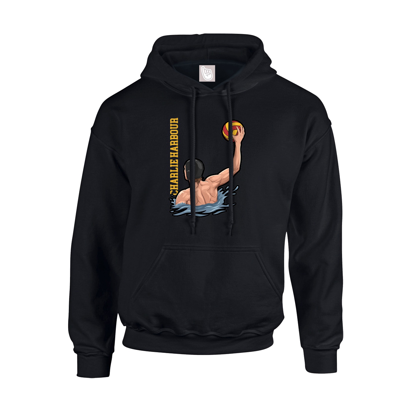 Hoodie — Name Vertical in Black