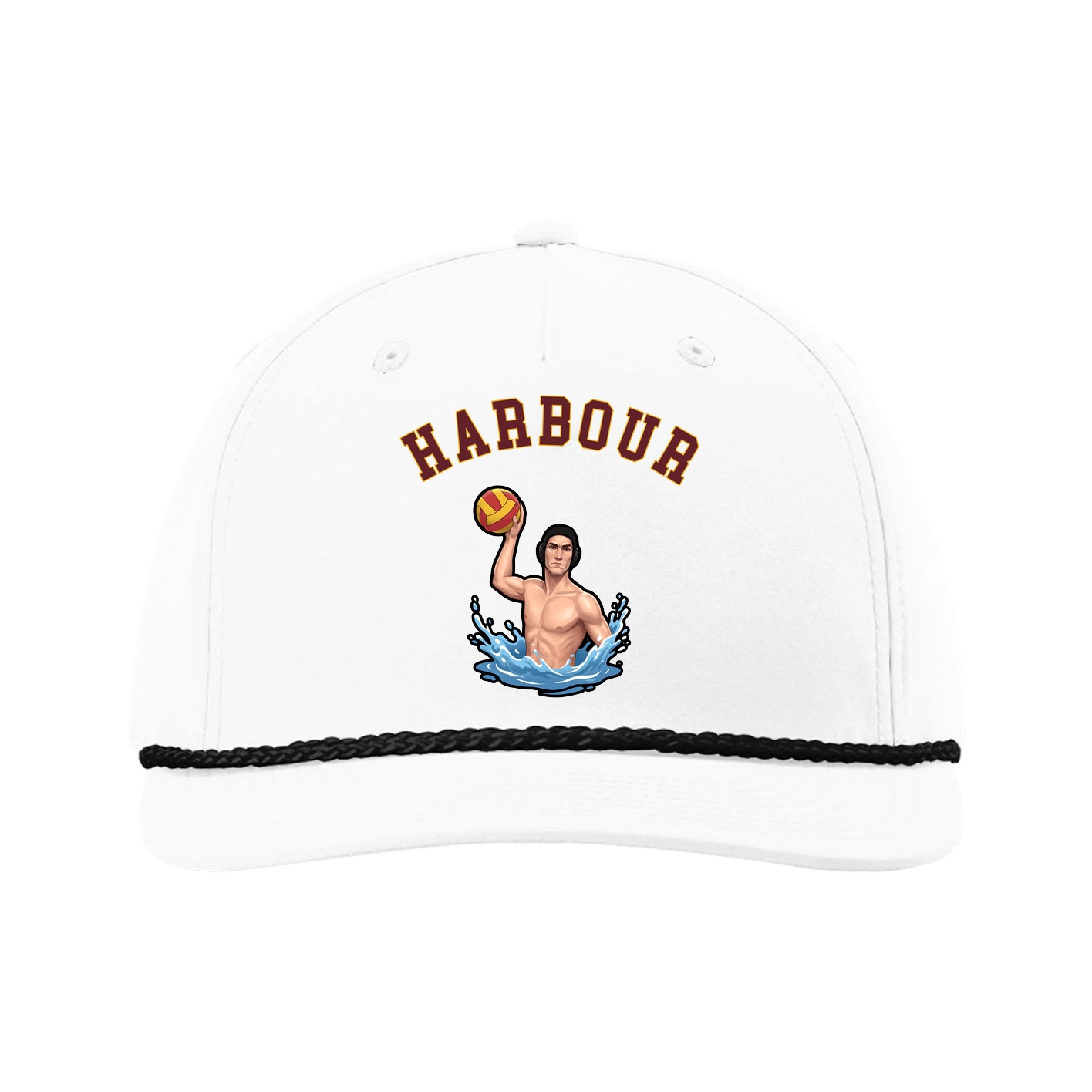 Five-Panel Classic Rope Cap — Shirsey Arch in White