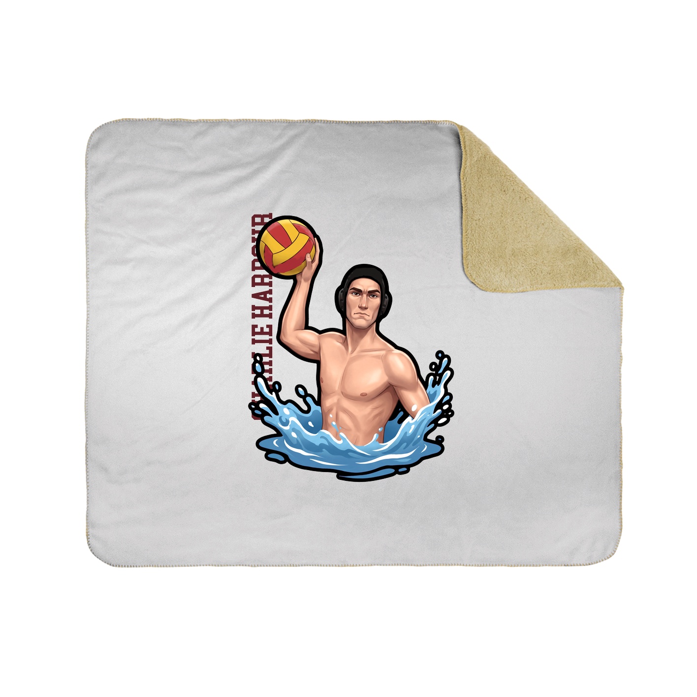 Throw Blanket — Name Vertical in White