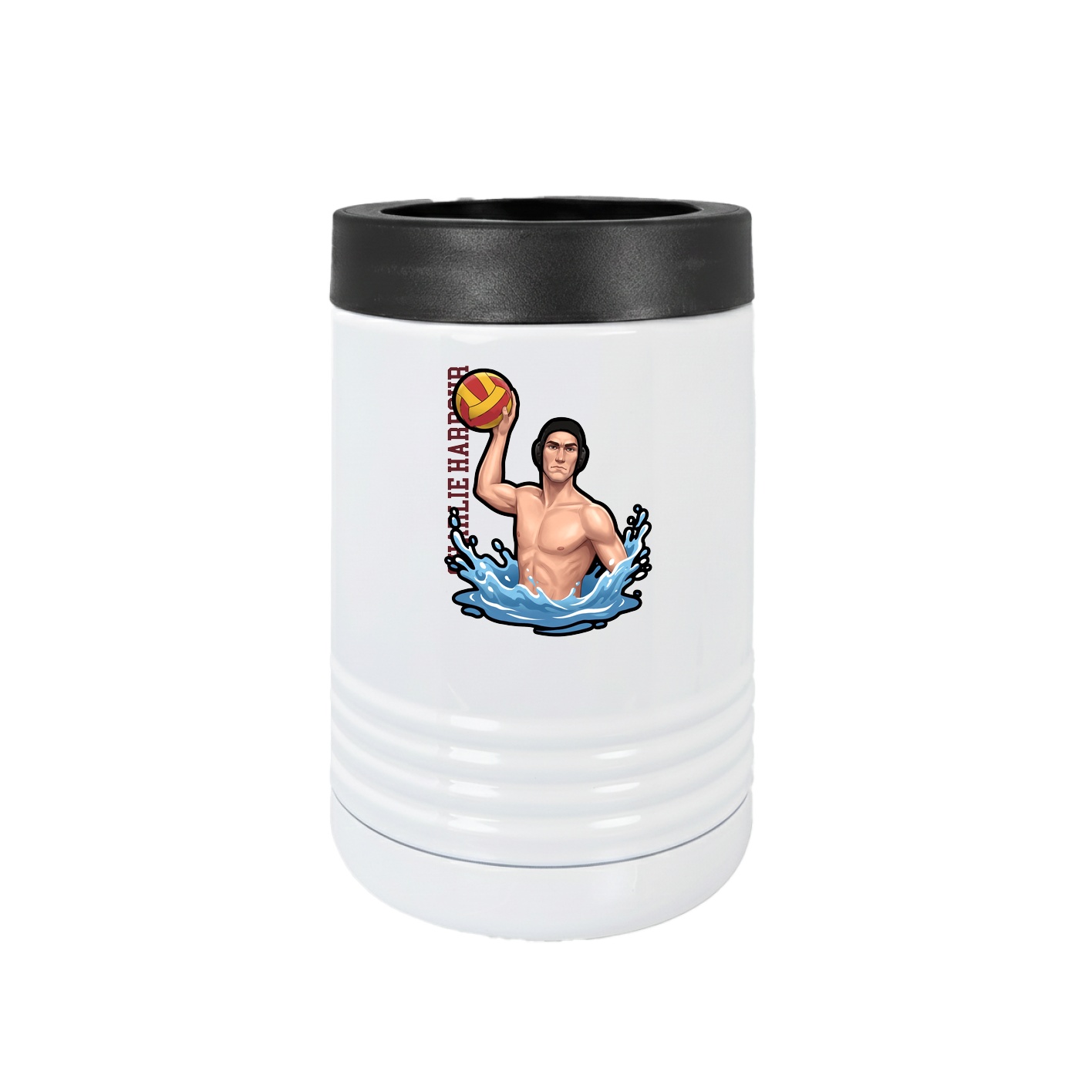 Beverage Holder — Name Vertical in White