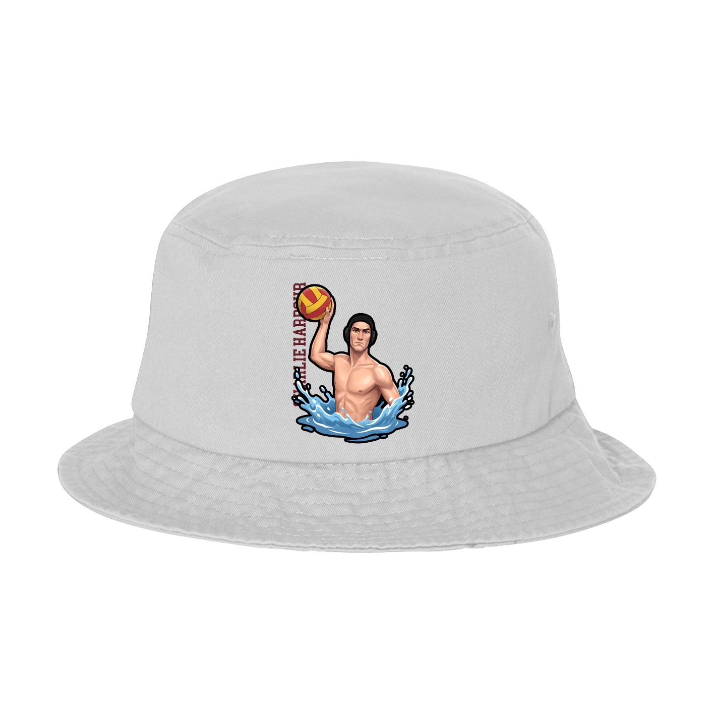 Bucket Cap — Name Vertical in White