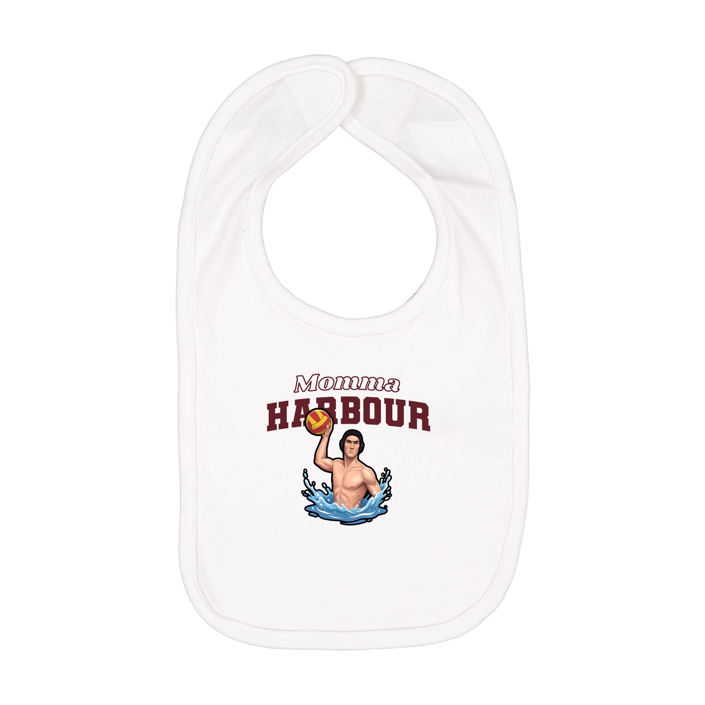Infant Bib — Mothers Day Block in White