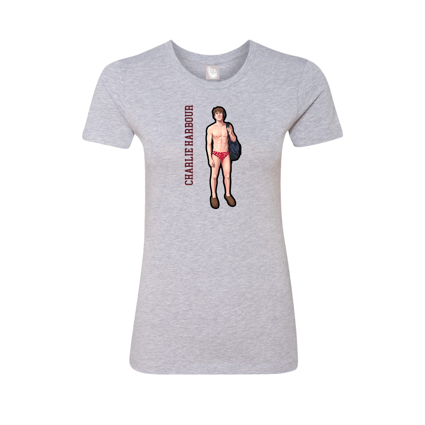 Womens Tee — Name Vertical in Grey