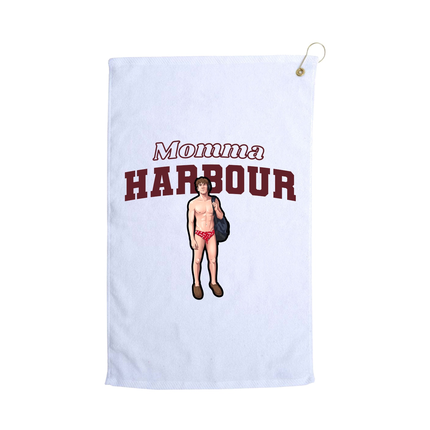 Golf Towel — Mothers Day Block in White