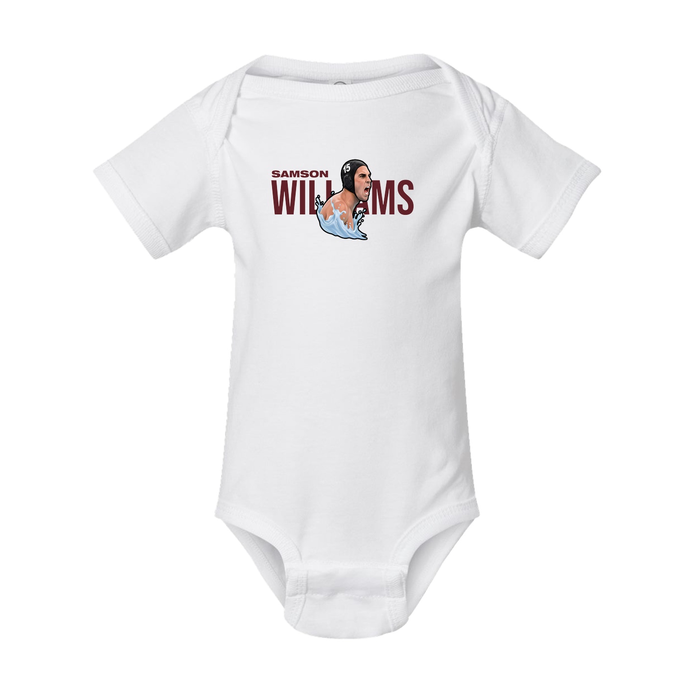 Baby Onesie — Player Name in White