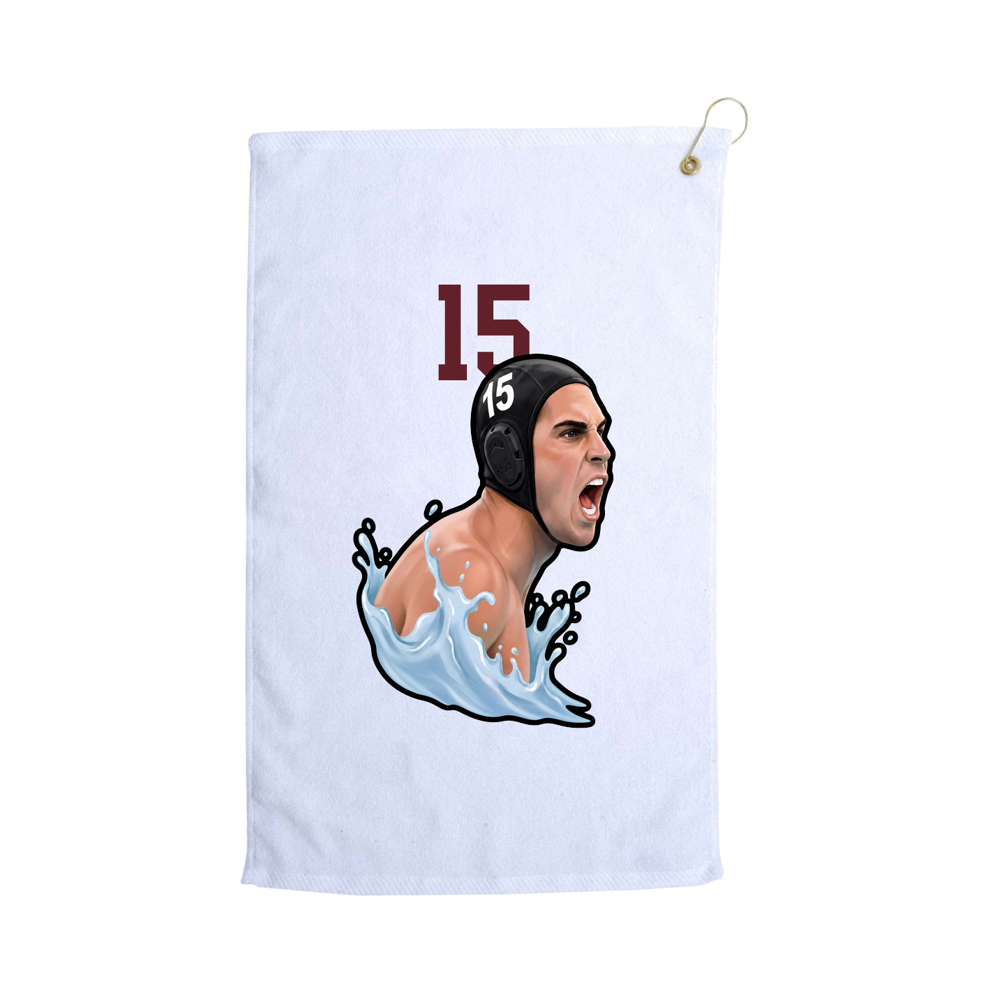 Golf Towel — Number Top in White