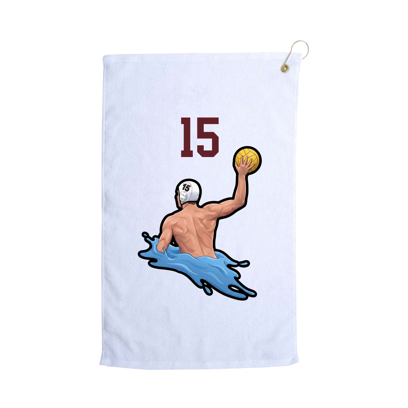 Golf Towel — Number Top in White
