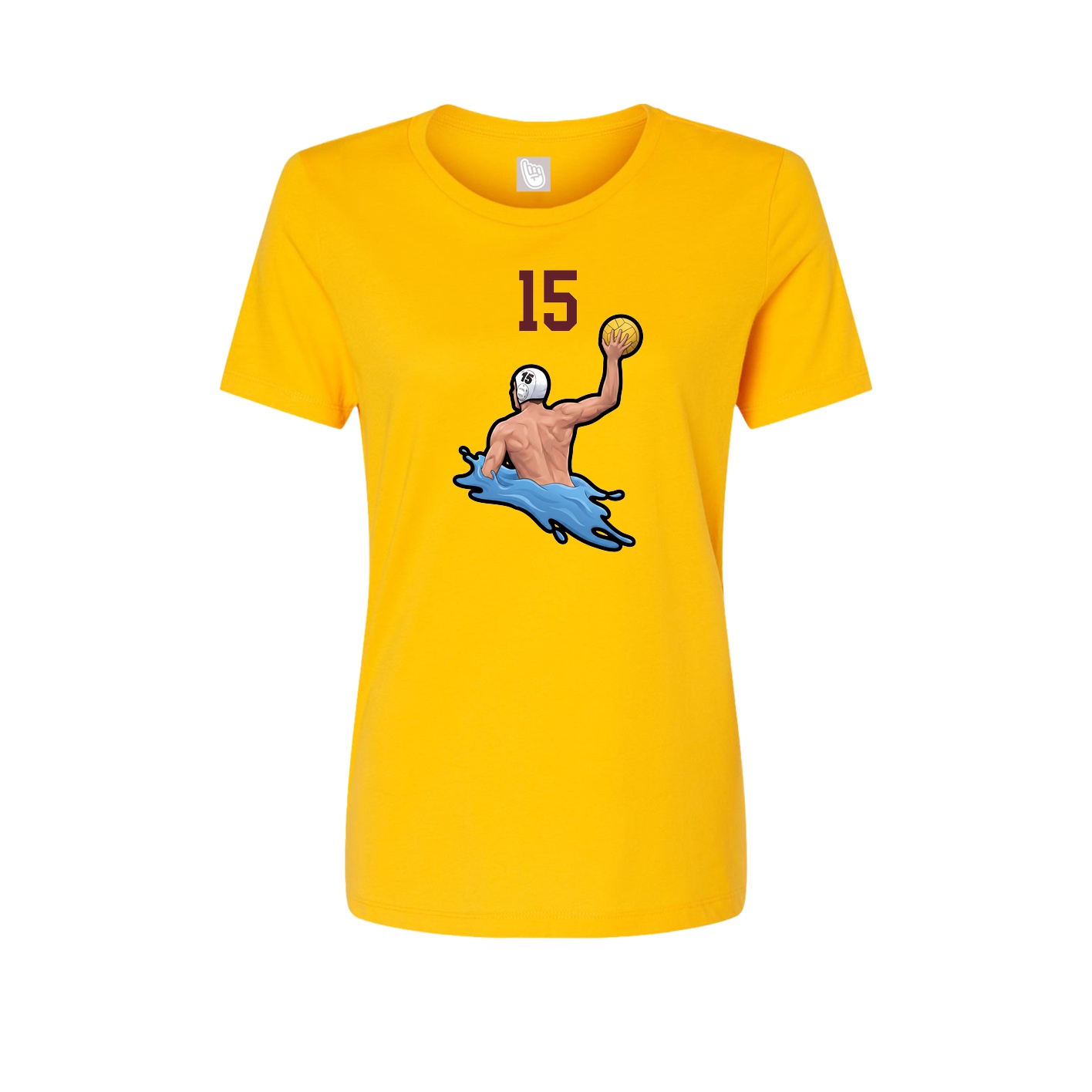 Fitted Women's Tee — Number Top in Gold