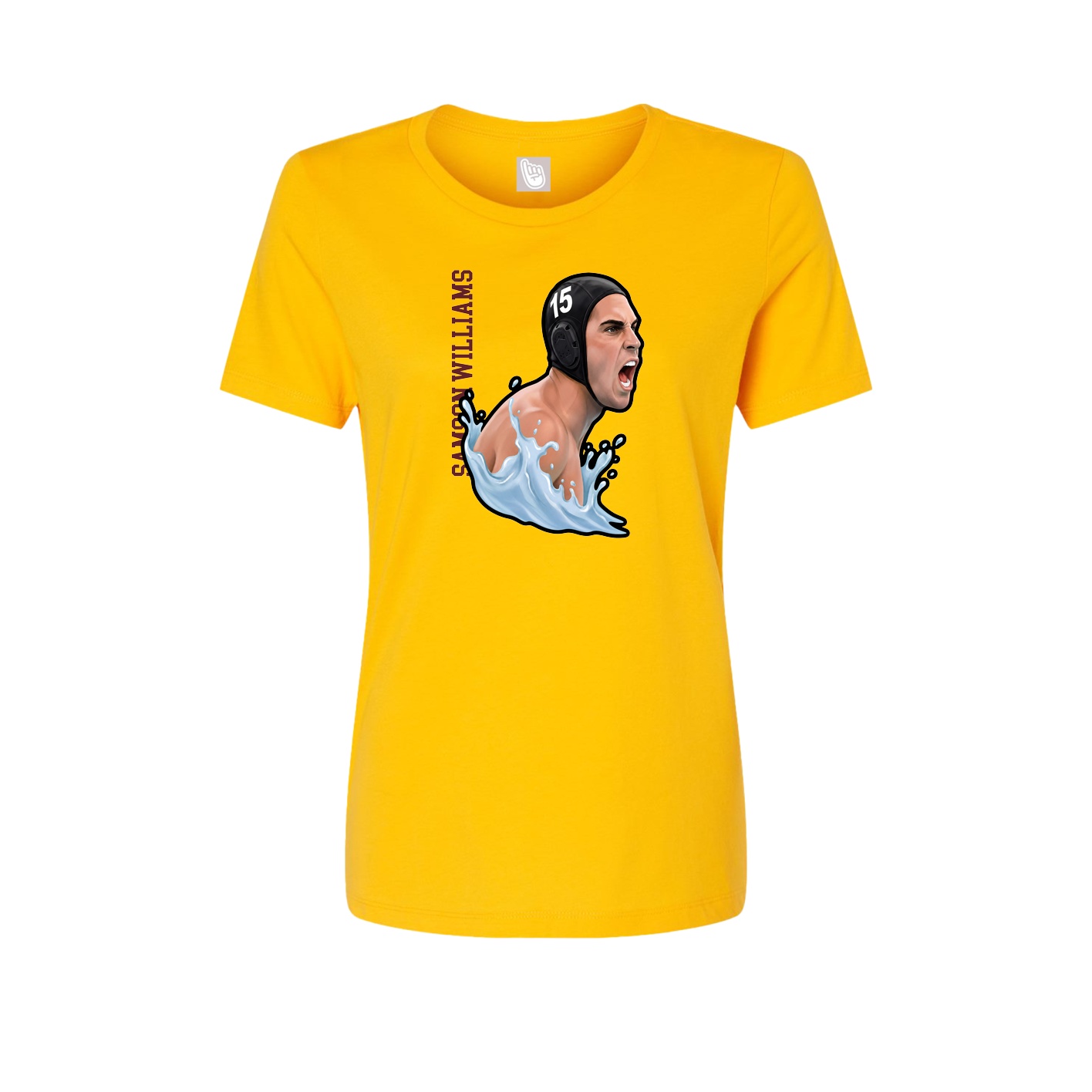 Fitted Women's Tee — Name Vertical in Gold