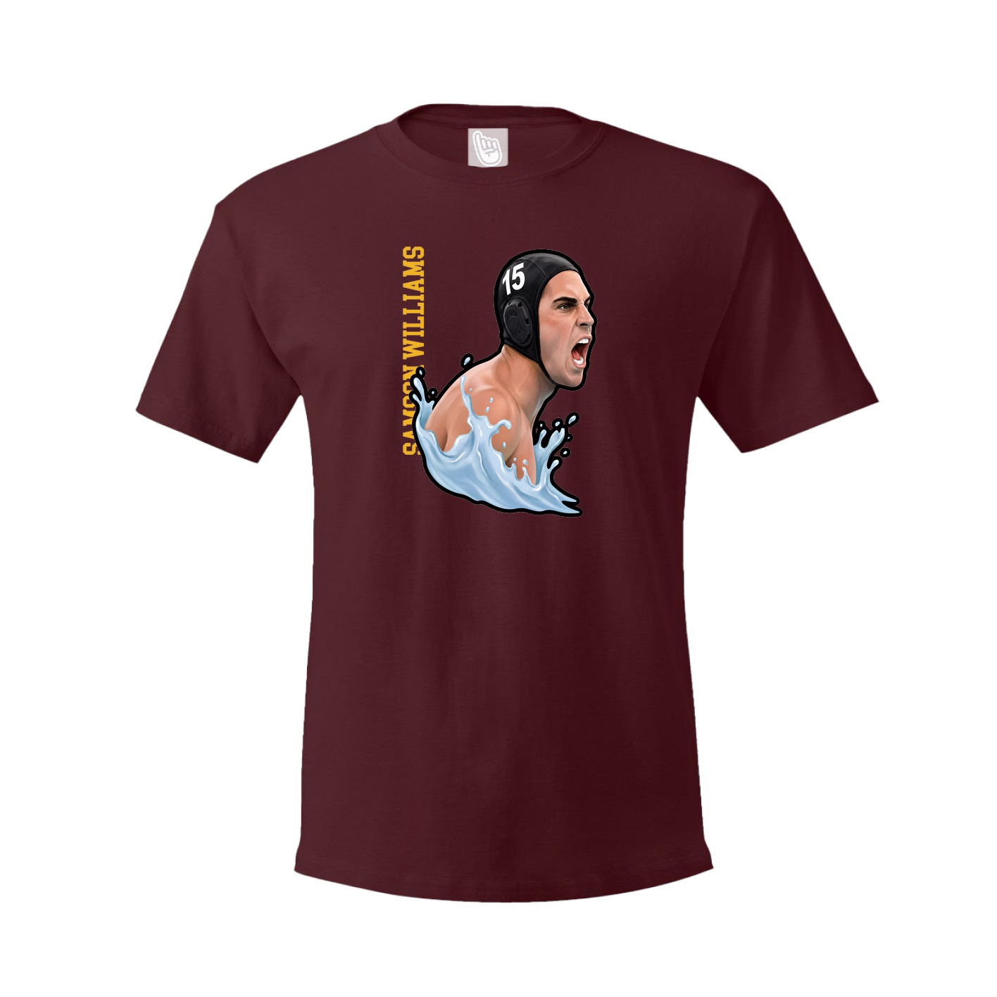 Youth Tee — Name Vertical in Maroon