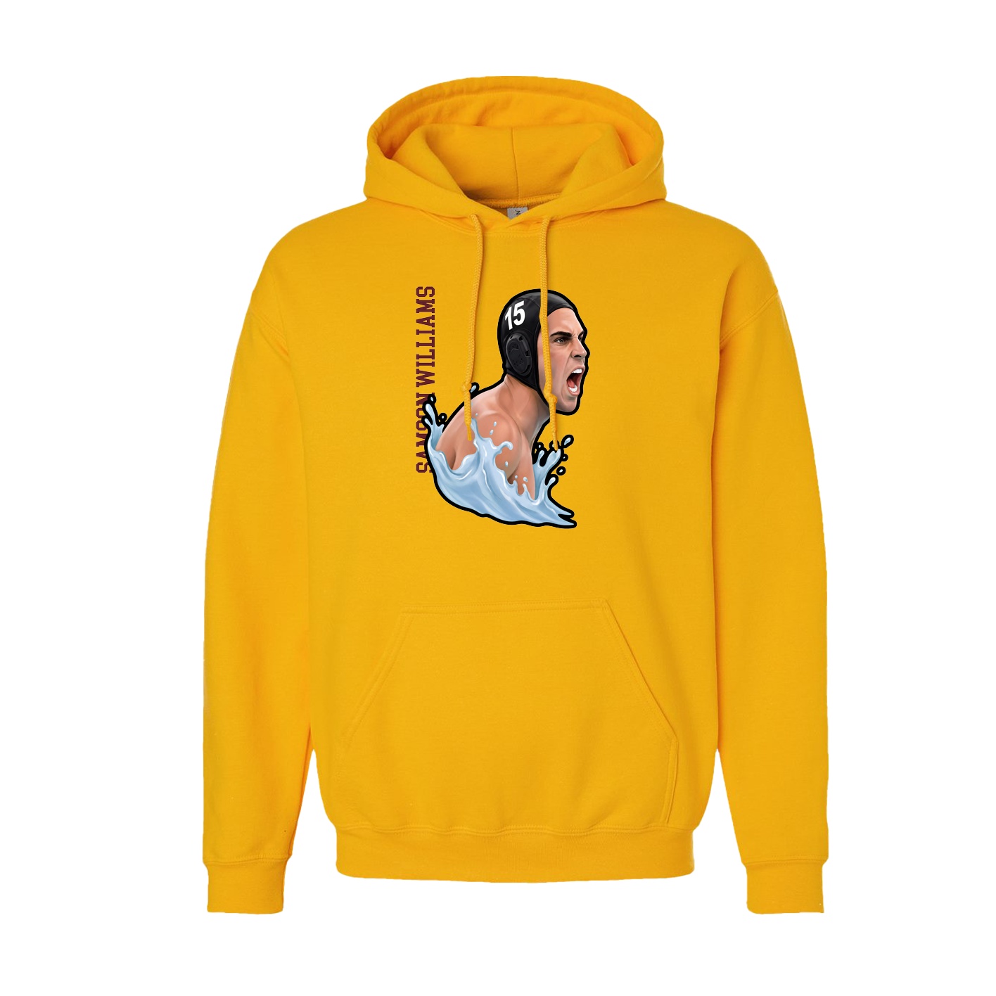 Hoodie — Name Vertical in Gold