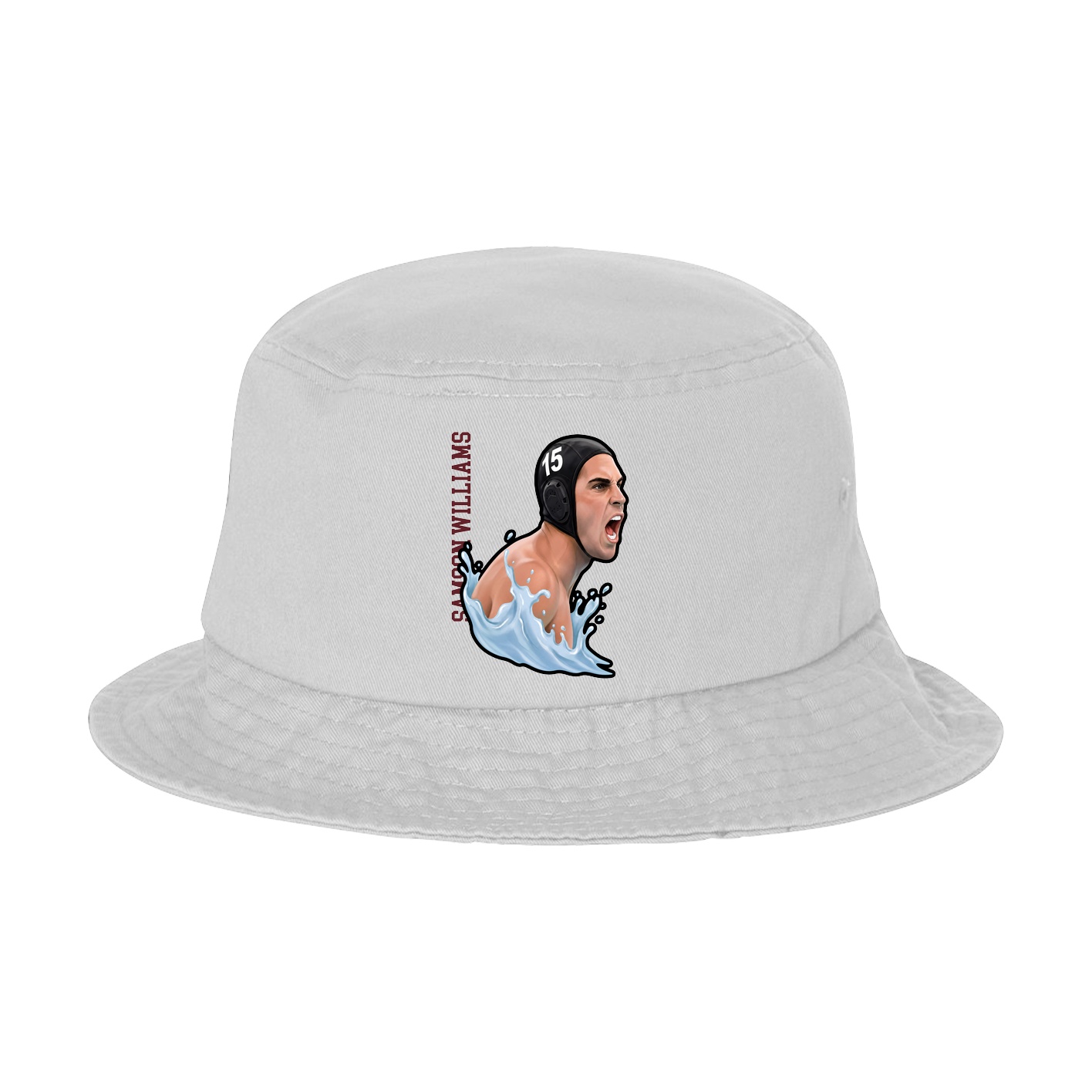 Bucket Cap — Name Vertical in White