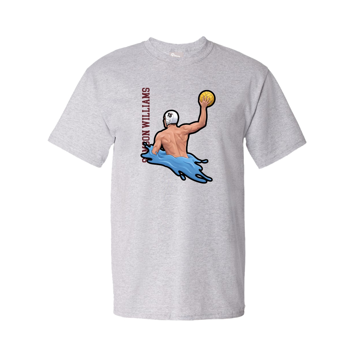 Tee — Name Vertical in Grey