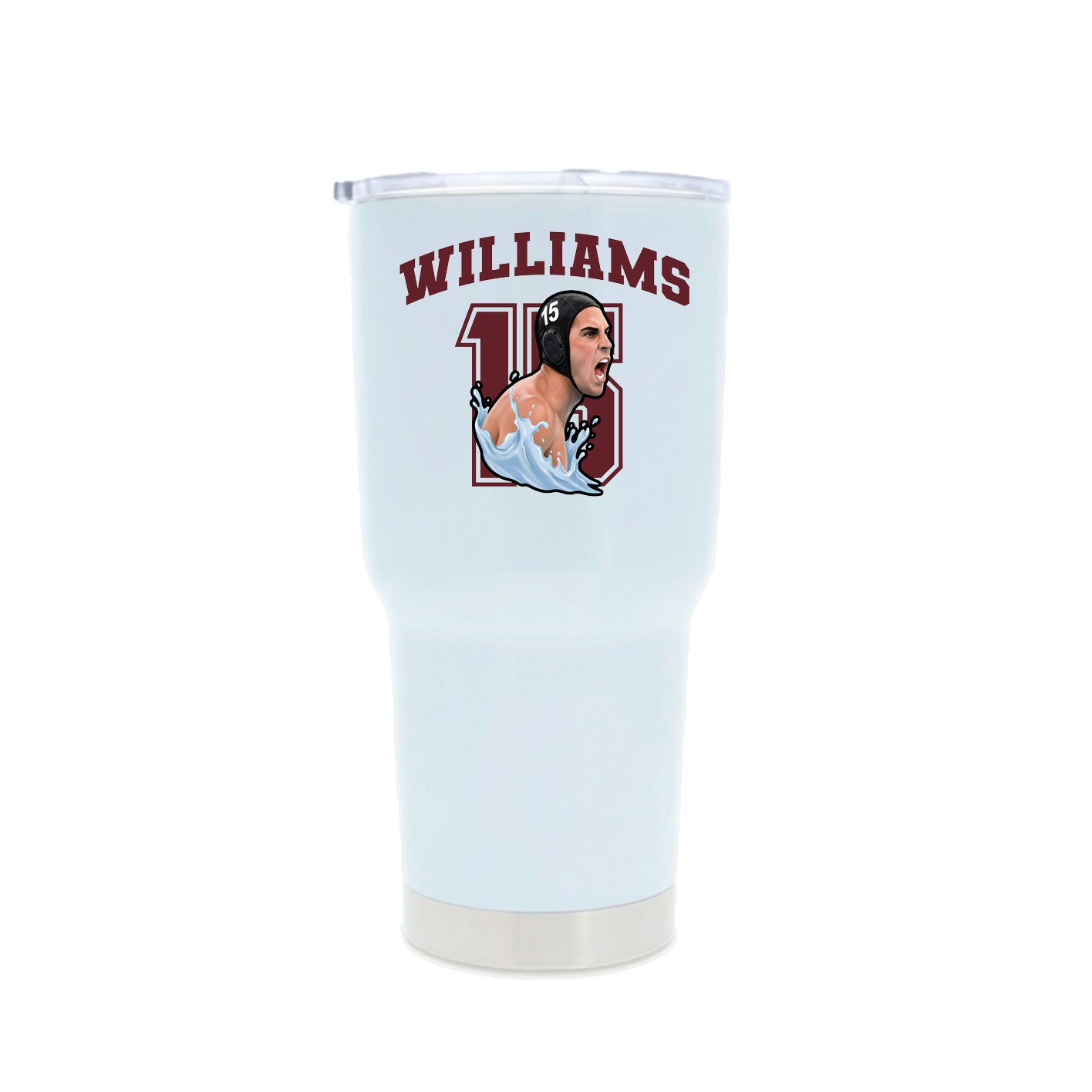 30oz Stainless Steel Tumbler — Number in White