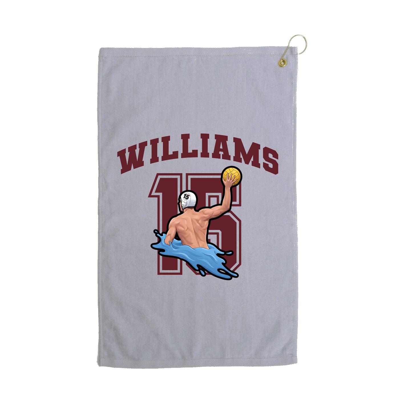 Golf Towel — Number in Grey