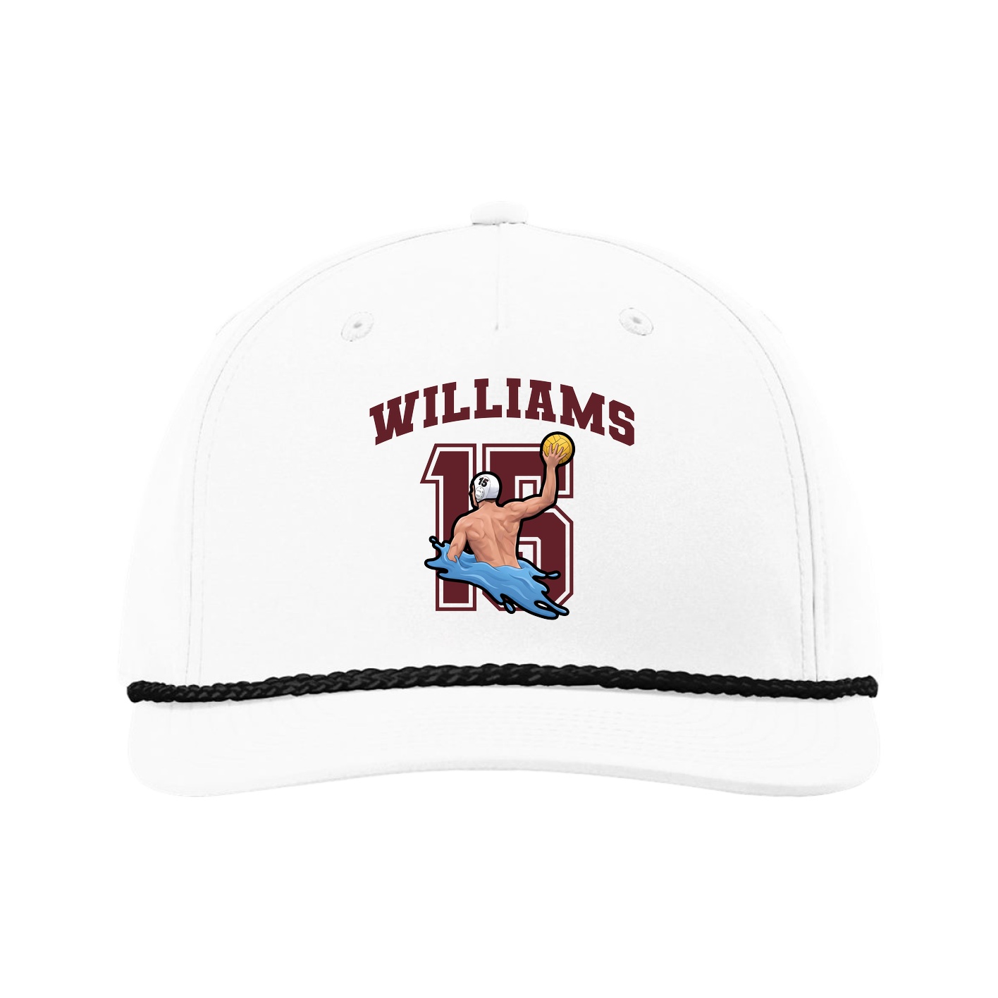 Five-Panel Classic Rope Cap — Number in White