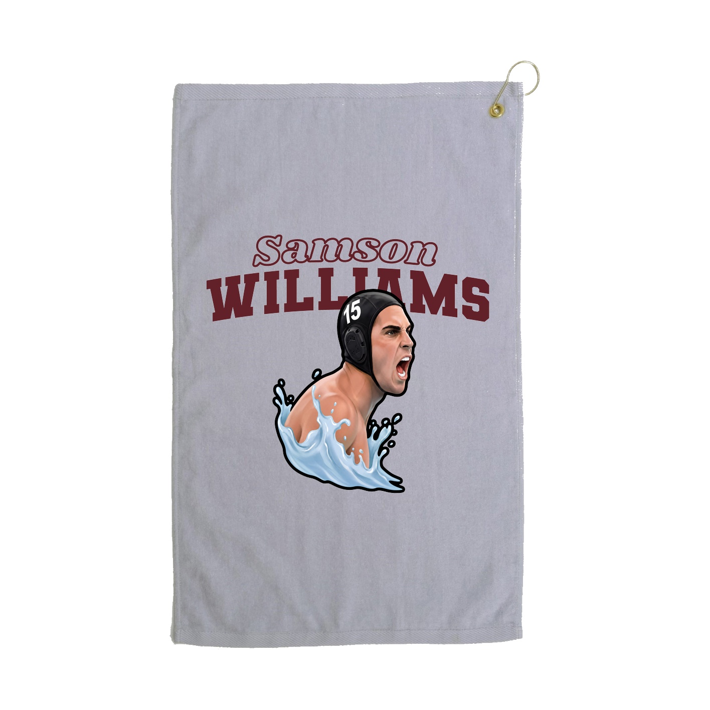 Golf Towel — Name Arch in Grey