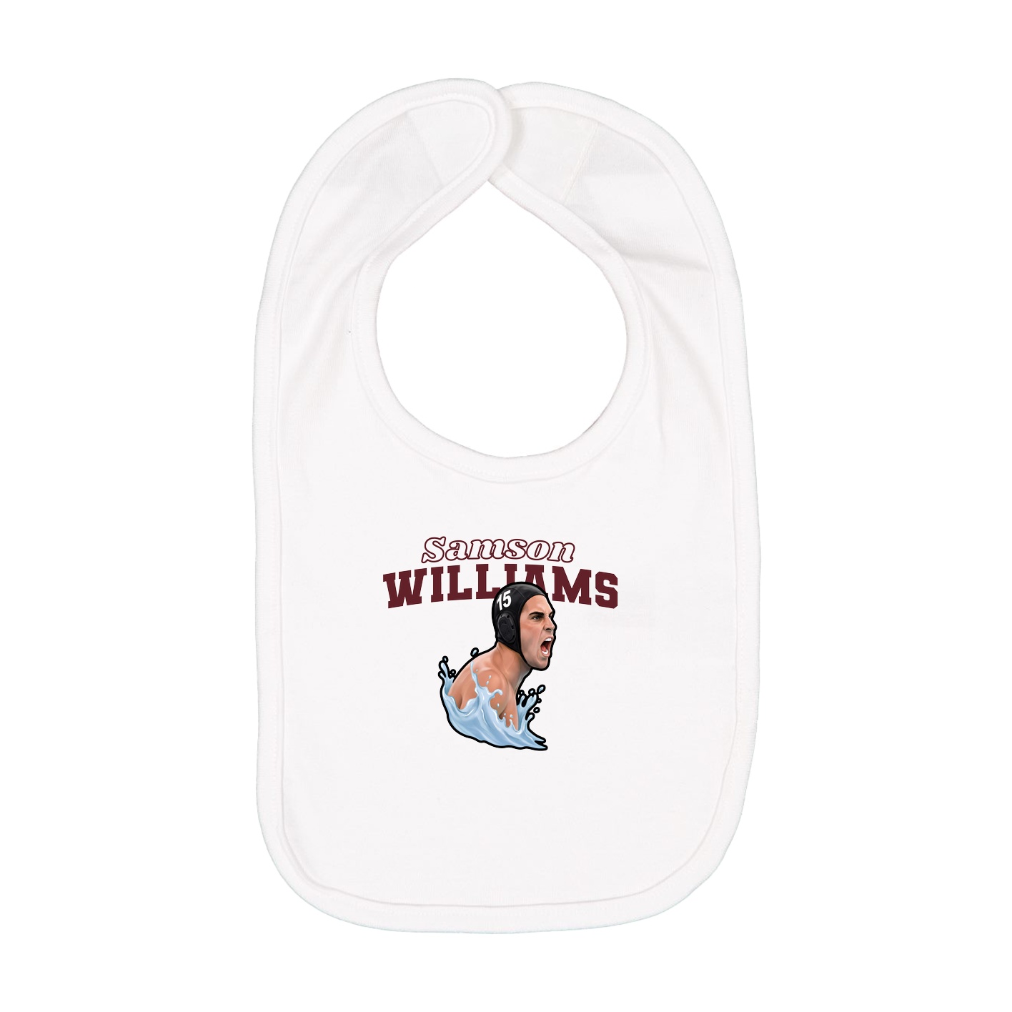 Infant Bib — Name Arch in White
