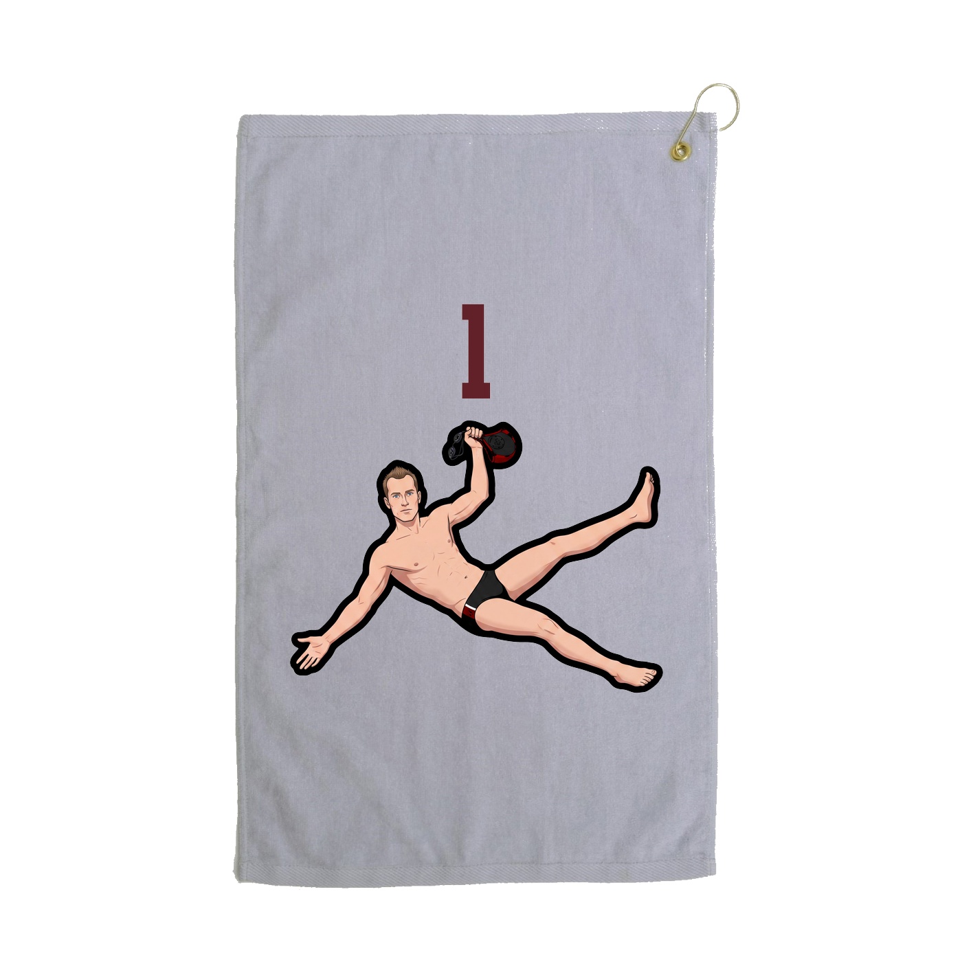 Golf Towel — Number Top in Grey