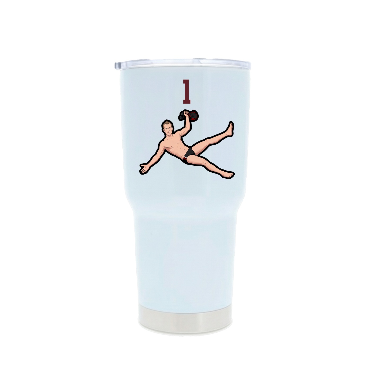 30oz Stainless Steel Tumbler — Number Top in White