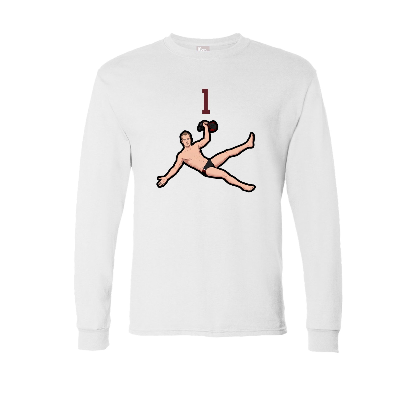 Long Sleeve Tee — Number Top in White