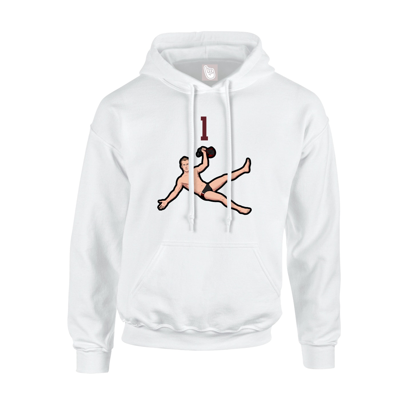 Youth Hoodie — Number Top in White