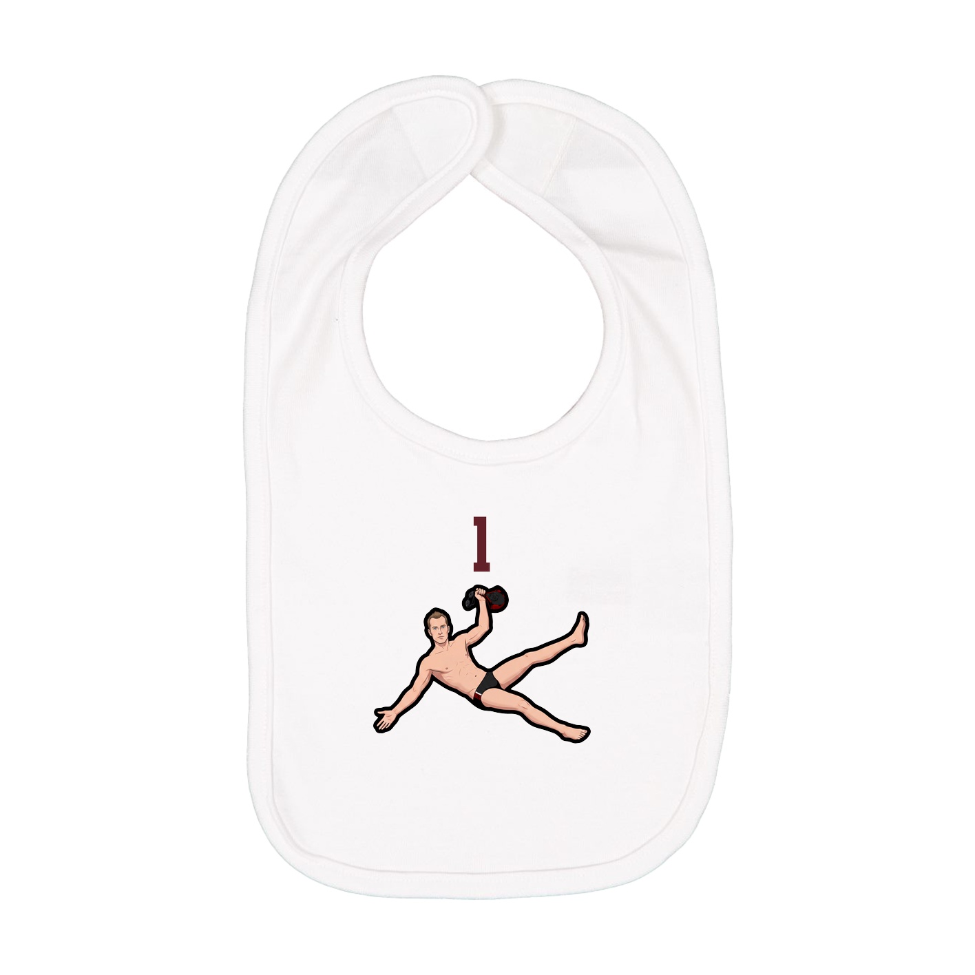 Infant Bib — Number Top in White
