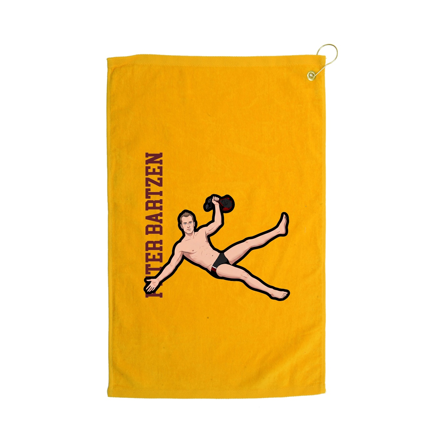 Golf Towel — Name Vertical in Gold