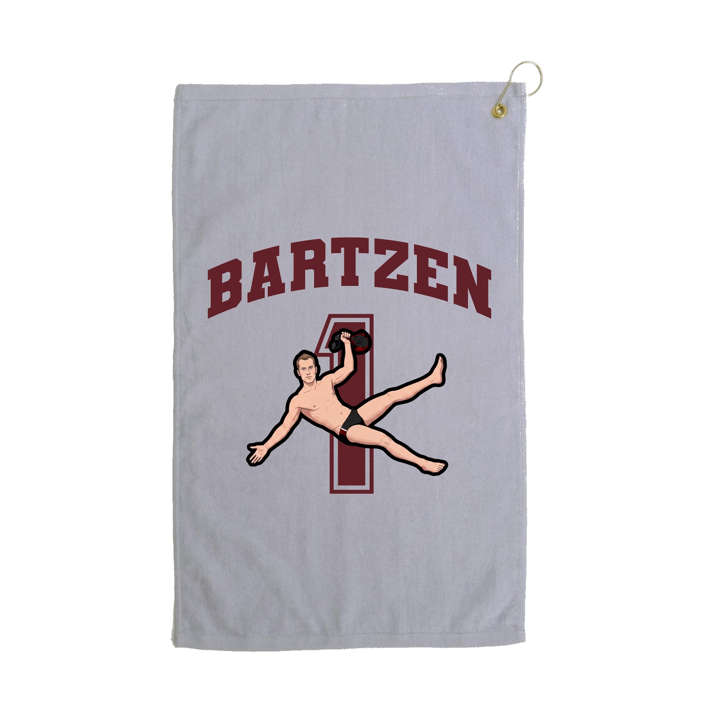 Golf Towel — Number in Grey