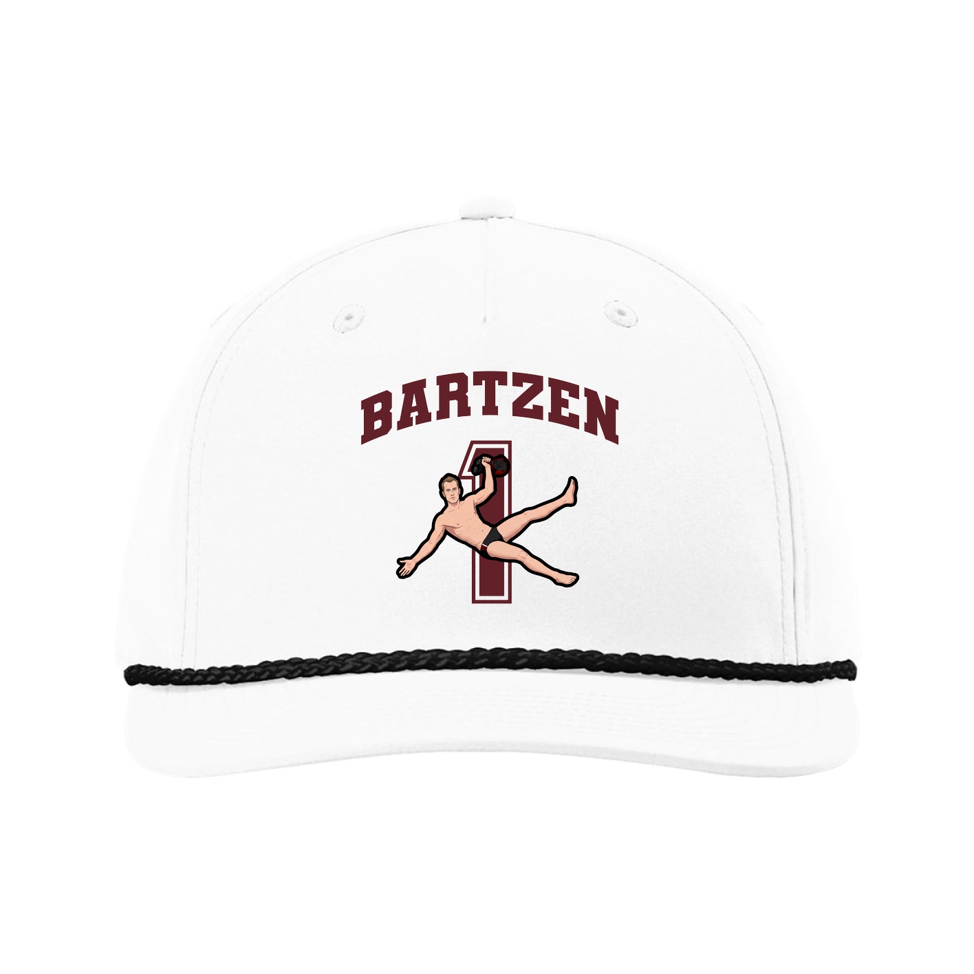 Five-Panel Classic Rope Cap — Number in White