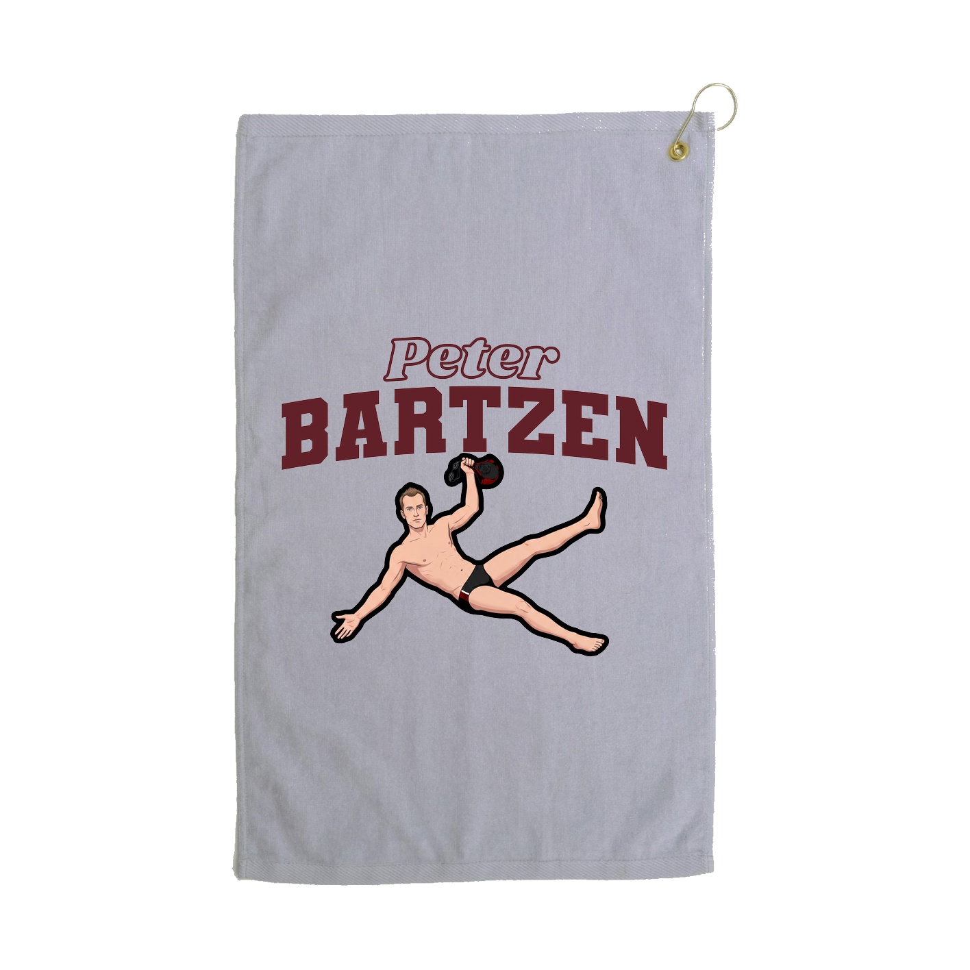 Golf Towel — Name Arch in Grey