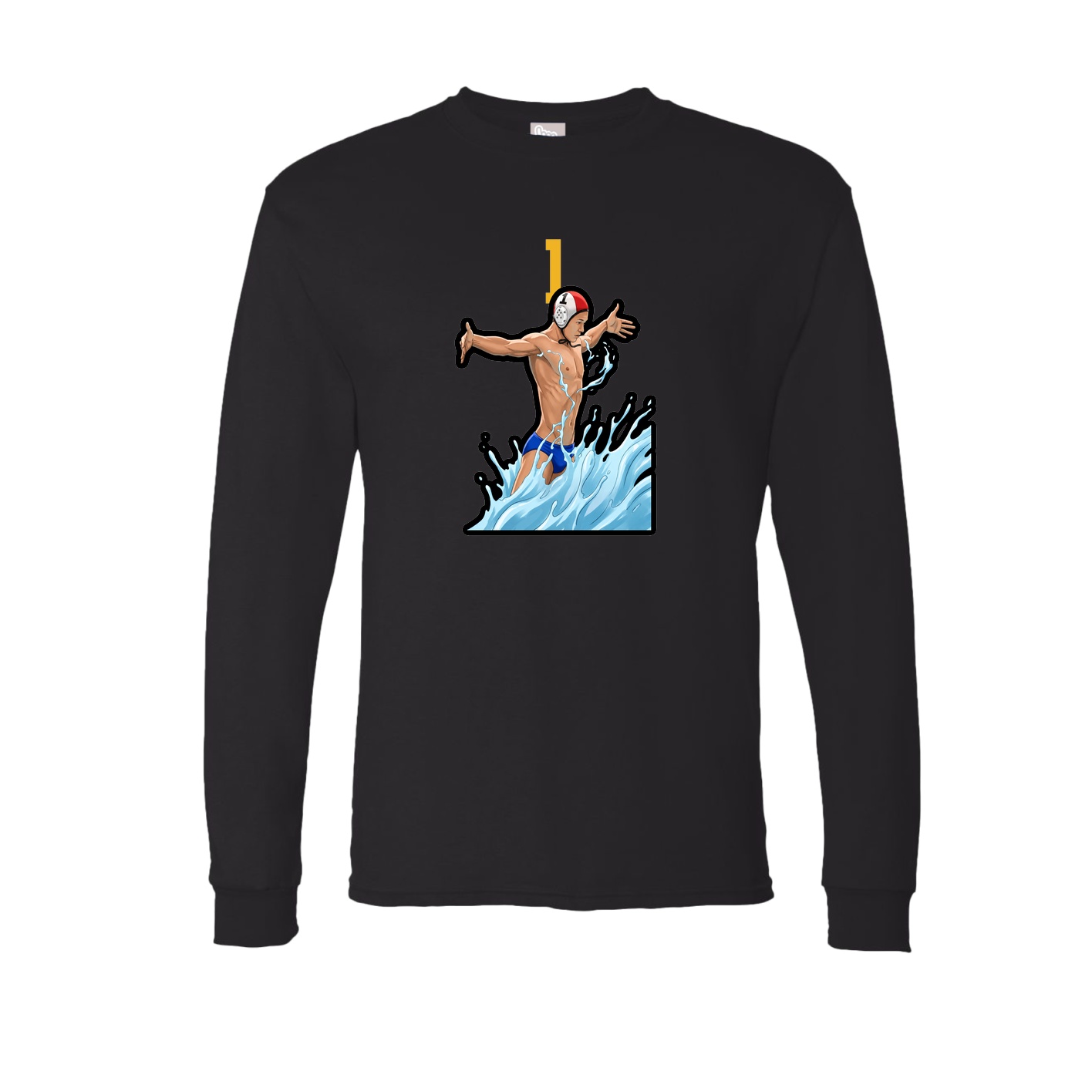 Long Sleeve Tee — Number Top in Black