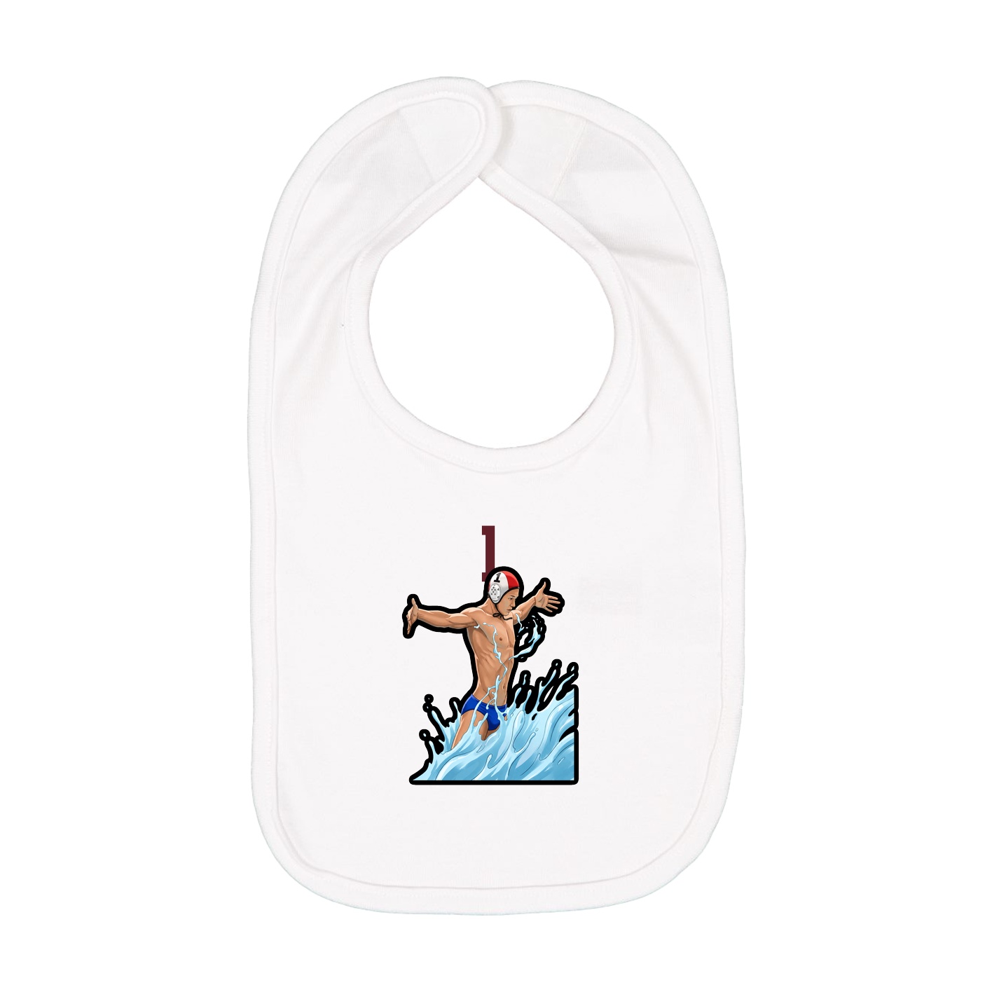 Infant Bib — Number Top in White