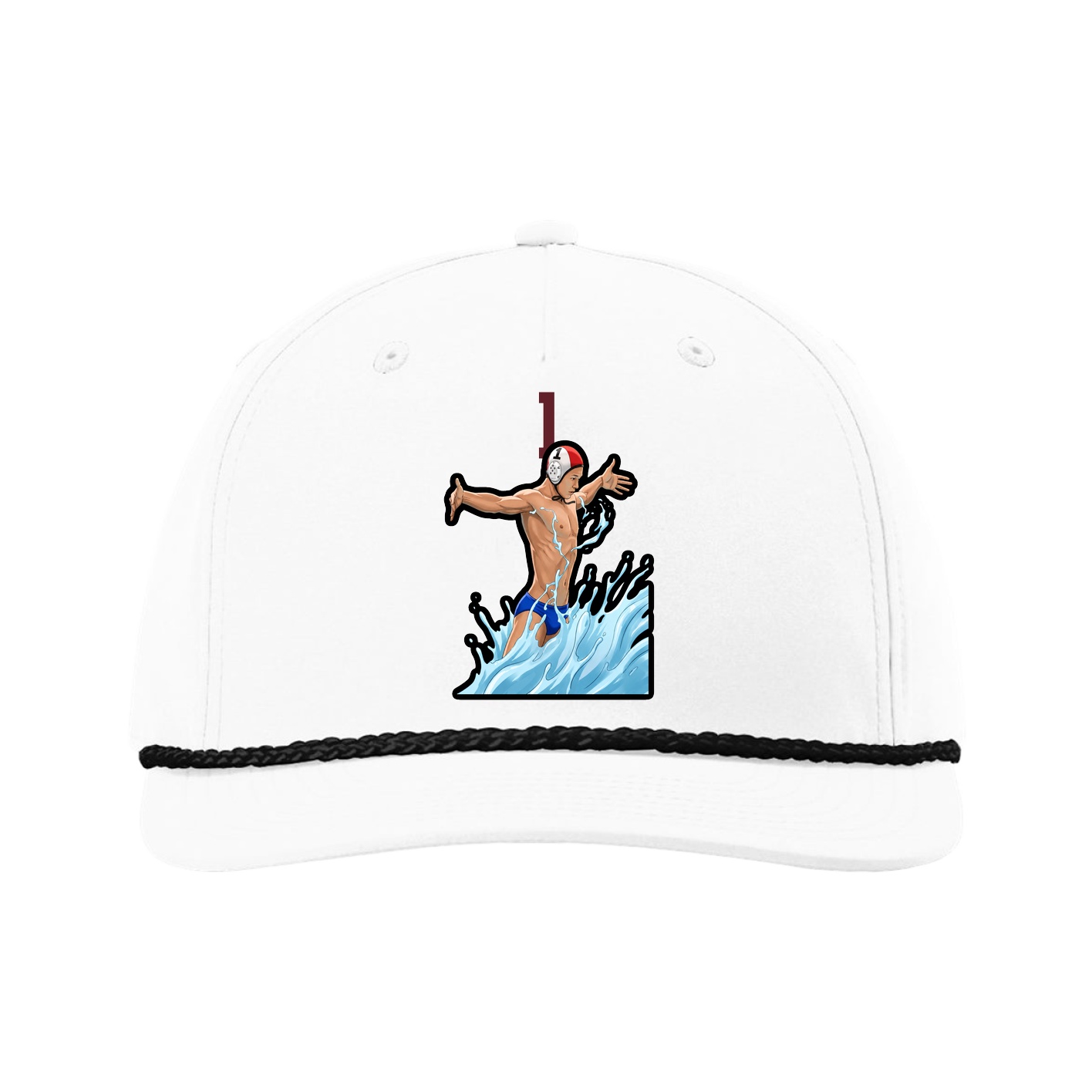 Five-Panel Classic Rope Cap — Number Top in White