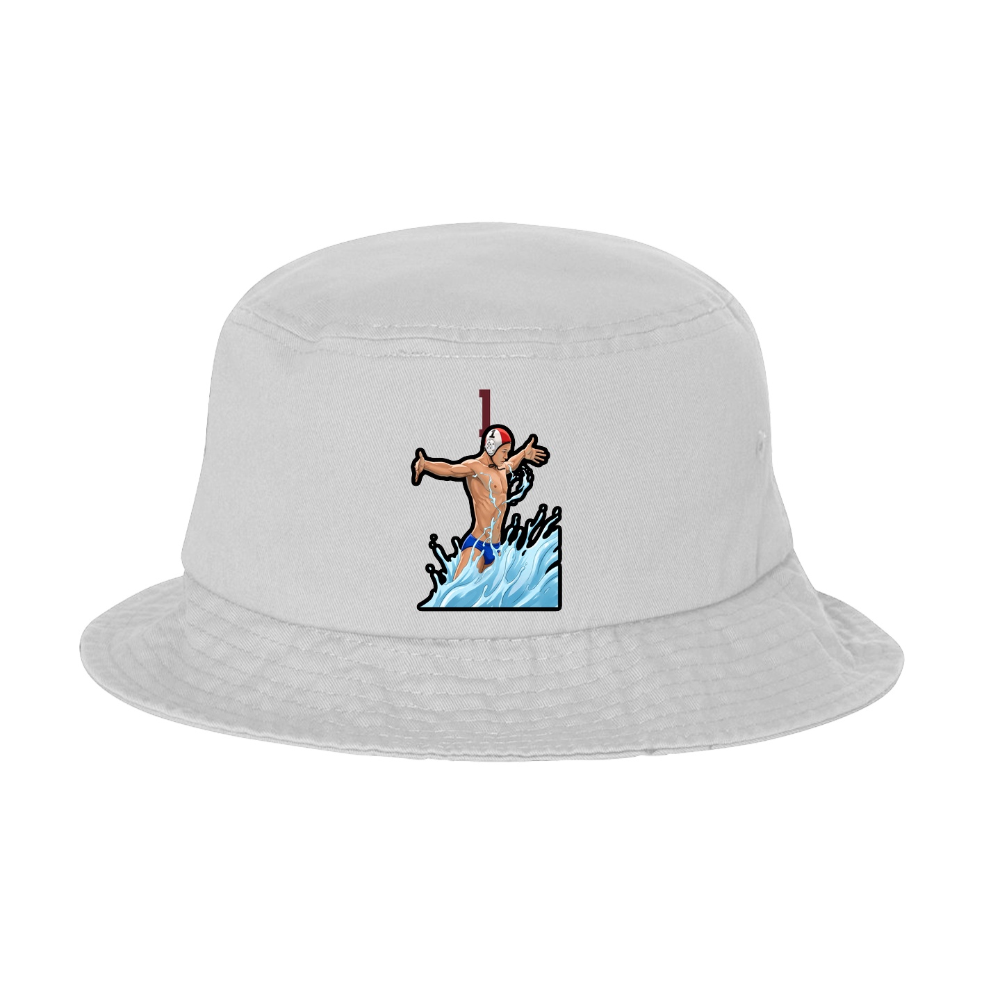 Bucket Cap — Number Top in White