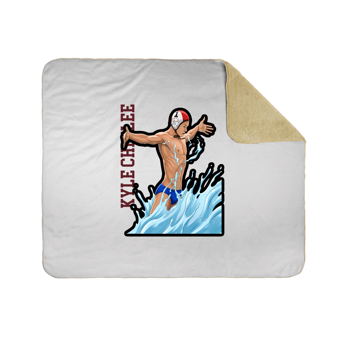 Throw Blanket — Name Vertical in White