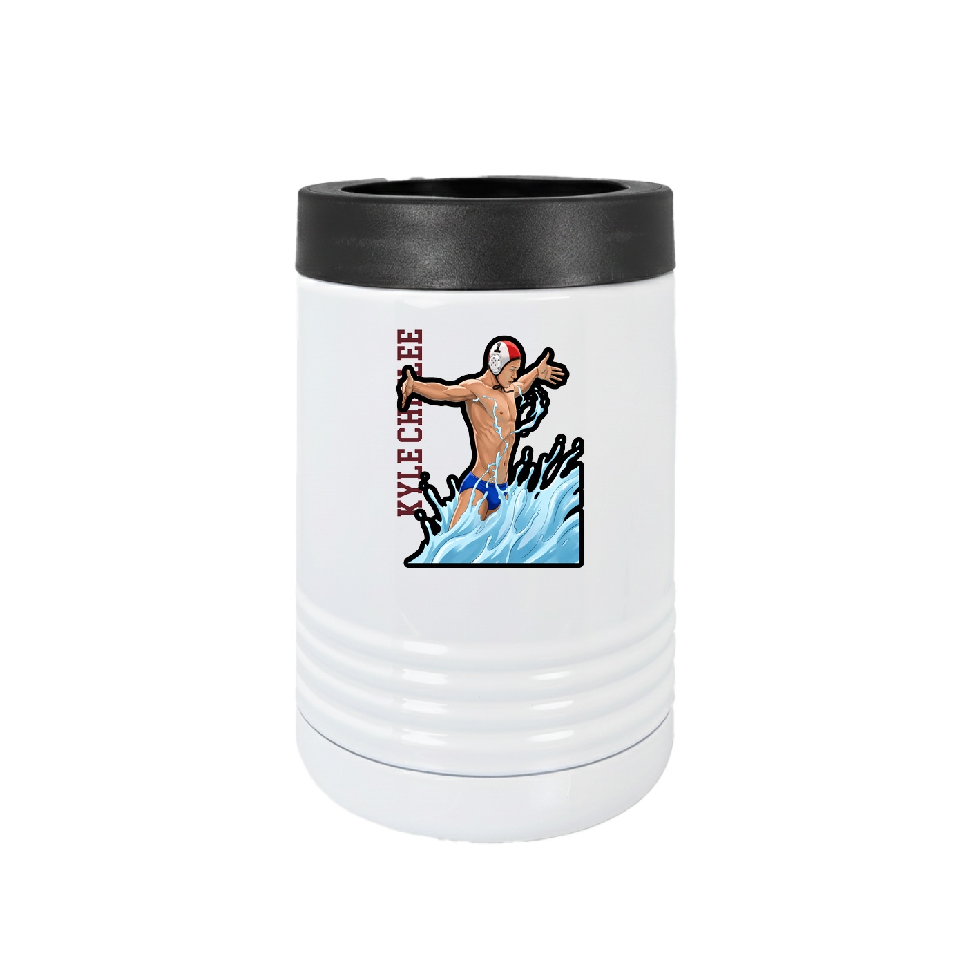 Beverage Holder — Name Vertical in White