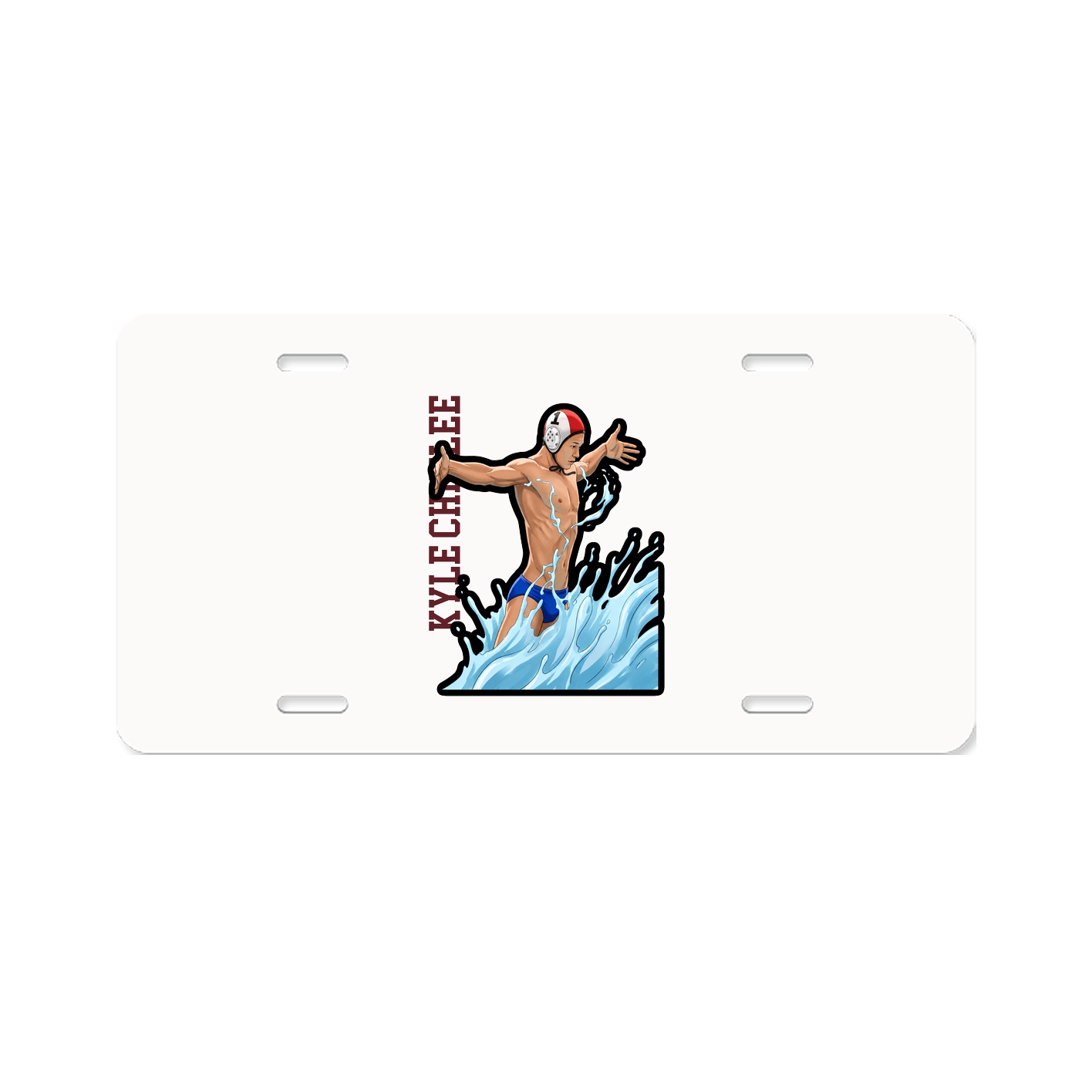 License Plate — Name Vertical in Classic
