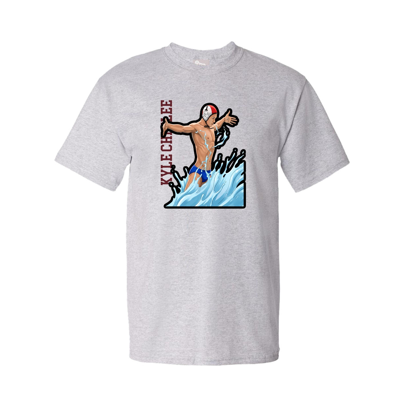 Youth Tee — Name Vertical in Grey