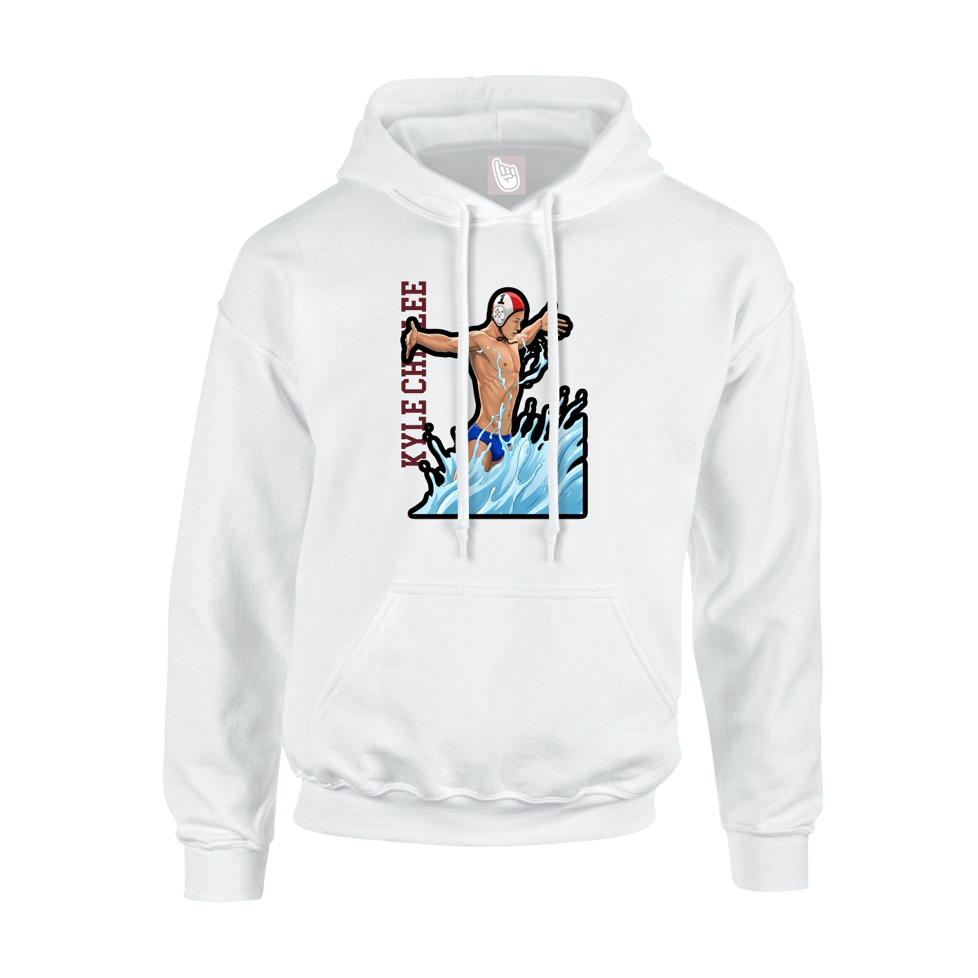 Hoodie — Name Vertical in White
